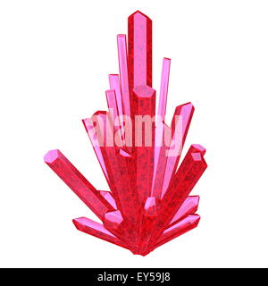 Red crystal isolated in white background - 3D render Stock Photo