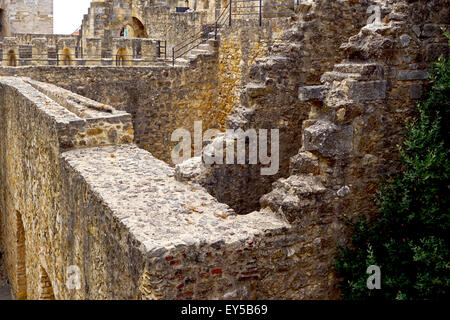 complicated space in castle st. Jorge portugal lisbon Stock Photo