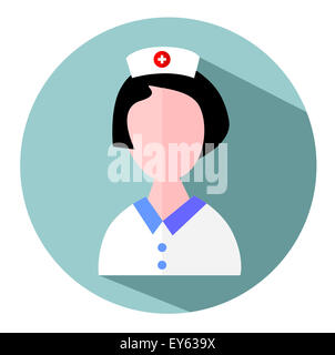 Nurse flat design icon Stock Photo