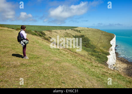 White cliffs country park, Fan Bay, Dover. Stock Photo