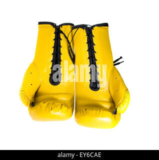 Yellow boxing gloves Stock Photo