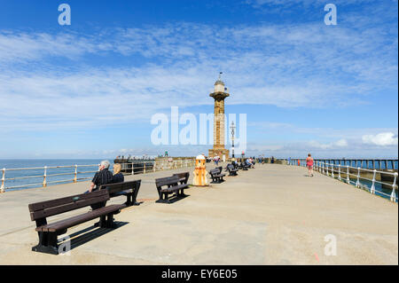 West Pier Whitby Stock Photo