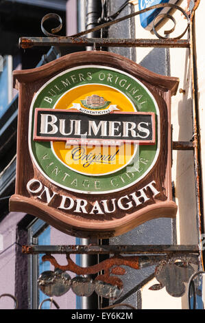 Sign for Bulmers Cider outside a pub Stock Photo