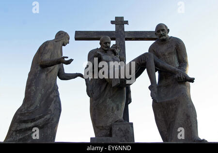 13th Stations of the Cross, Jesus' body is removed from the cross Stock Photo