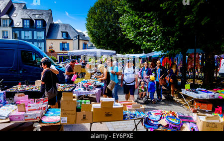 Market stalls in Honfleur, Normandy, France Stock Photo