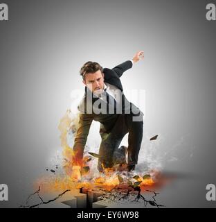 Hero determinated businessman Stock Photo