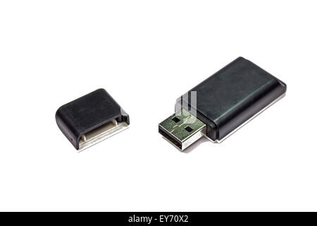 External USB multi card reader isolated on white Stock Photo