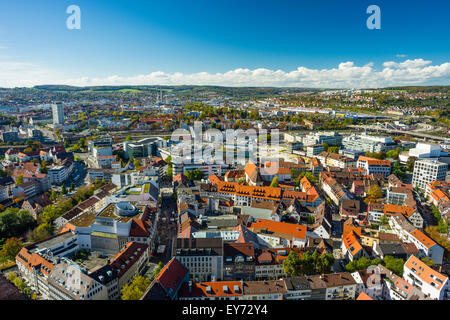 View from the Ulm Minster onto the western city centre, Ulm, Baden-Württemberg, Germany Stock Photo