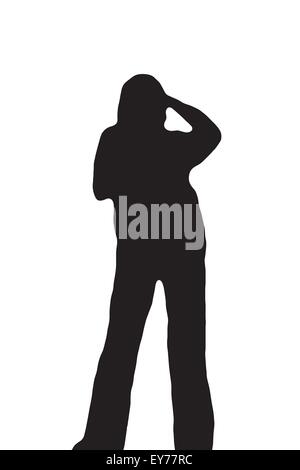 Photographer silhouette vector illustration isolated on white. Stock Vector