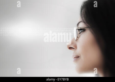 Young woman wearing spectacles Stock Photo