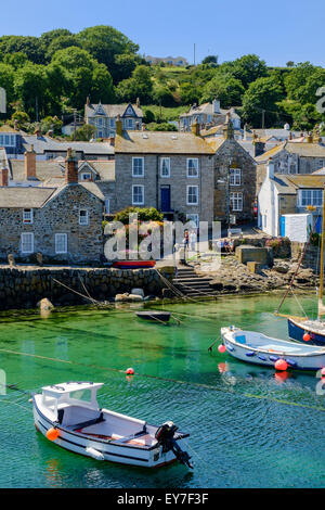Old fishing village of Mousehole and harbour, West Cornwall, England, UK