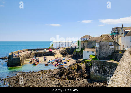 Coverack village and harbour, Lizard Peninsula, Cornwall, England, UK Stock Photo