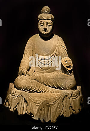 Buddha stone Tang dynasty (ad 618–690 & 705–907) Shanghai Museum of ancient Chinese art China Stock Photo
