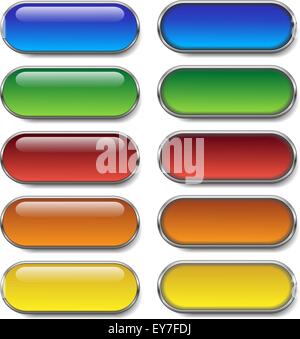 vector bright glossy web buttons set - silver Stock Vector Image & Art ...