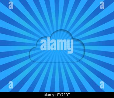 Cloud computing concept on a blue striped background, vector eps10 Stock Vector