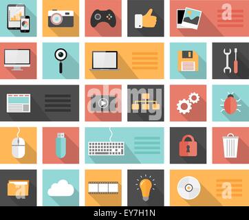 Media player icon. Flat design. Vector illustration Stock Vector Image ...