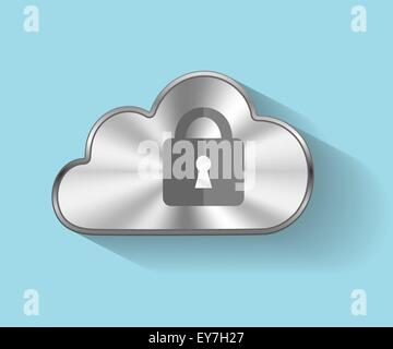 Cloud security concept on blue background Stock Vector