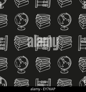 Back to school seamless pattern doodle style background. Education hand ...