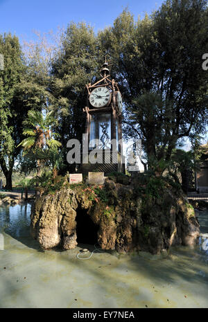 Italy, Rome, Villa Borghese, Pincio, water clock Stock Photo