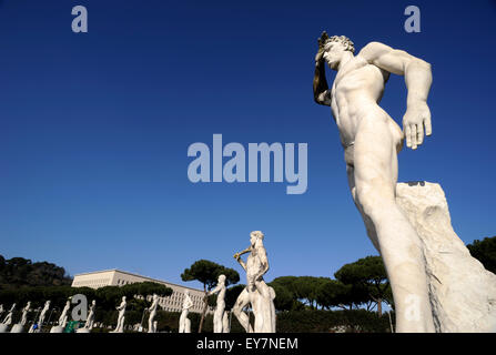 Italy, Rome, Foro Italico, Stadio dei Marmi, Marble Stadium Stock Photo