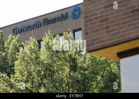 A logo sign outside of the headquarters of Genworth Financial in Richmond, Virginia on July 19, 2015. Stock Photo