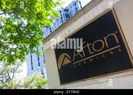 A logo sign outside of the headquarters of the Afton Chemical Corporation in Richmond, Virginia on July 19, 2015. Stock Photo