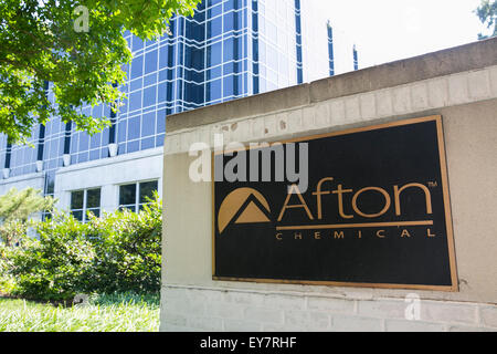 A logo sign outside of the headquarters of the Afton Chemical Corporation in Richmond, Virginia on July 19, 2015. Stock Photo