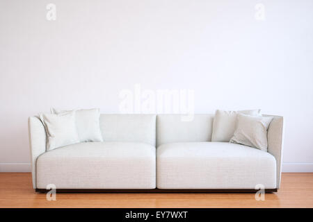 White sofa in a bright living room Stock Photo