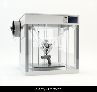 3D printer machine printing a gun Stock Photo