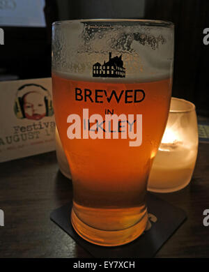 Beer Glass, Brewed in Ilkley logo,Craft brewery, West Yorkshire, England