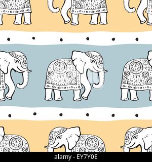 Elephants. Seamless pattern. Stock Vector