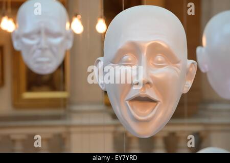 Floating heads/faces at Kelvingrove museum and art gallery, Glasgow, Scotland, Uk, Europe Stock Photo