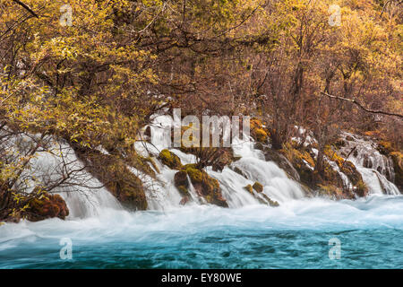 Shuzheng waterfall nature landscape jiuzhaigou scenic in Sichuan, China Stock Photo