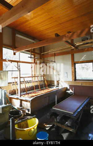 Japanese traditional paper crafting studio Stock Photo