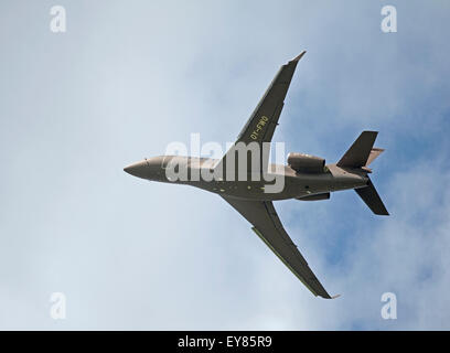Dassault Falcon 7X (OY-FWO) Leaving Inverness Airport Highland Scotland. SCO 10,004. Stock Photo