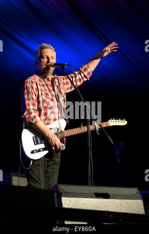 Warwick, Warwickshire, UK. 23rd July, 2015. Headline act Billy Bragg performs on the opening night of the Warwick Folk Festival. The festival runs over four days finishing on Sunday 26th July. Credit:  Colin Underhill/Alamy Live News Stock Photo