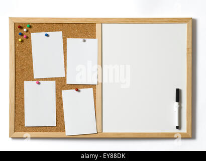 Cork Pinboard with blank paper Stock Photo