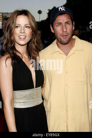 Kate Beckinsale and Adam Sandler attend the Los Angeles Premiere of 'Click' held at the Mann's Village Theater in Westwood. Stock Photo