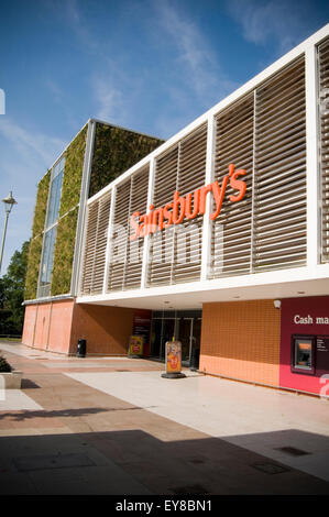 Sainsburys Sainsbury's town center centre supermarket supermarkets uk brand branding logo welwyn garden city Stock Photo