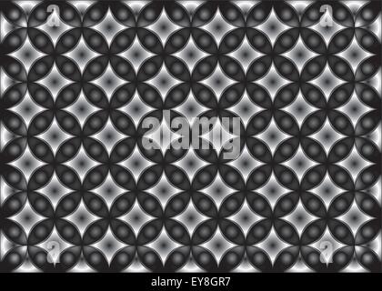 Seamless design of repeating geometric patterns with a black white fade effect. Multiple effects present in 4 layers of EPS file Stock Vector
