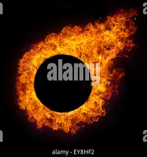 Hot fires flames in round shape Stock Photo