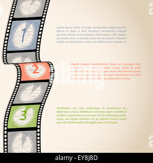 Countdown infographic design with film strip and text Stock Photo - Alamy