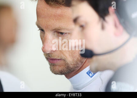 Hungaroring, Hungary. 24th July, 2015. Motorsports: FIA Formula One World Championship 2015, Grand Prix of Hungary, #22 Jenson Button (GBR, McLaren Honda), Credit:  dpa picture alliance/Alamy Live News Stock Photo