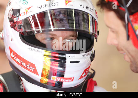 Hungaroring, Hungary. 24th July, 2015. Motorsports: FIA Formula One World Championship 2015, Grand Prix of Hungary, #5 Sebastian Vettel (GER, Scuderia Ferrari), Credit:  dpa picture alliance/Alamy Live News Stock Photo