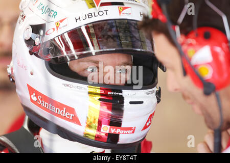 Hungaroring, Hungary. 24th July, 2015. Motorsports: FIA Formula One World Championship 2015, Grand Prix of Hungary, #5 Sebastian Vettel (GER, Scuderia Ferrari), Credit:  dpa picture alliance/Alamy Live News Stock Photo