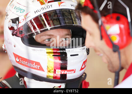 Hungaroring, Hungary. 24th July, 2015. Motorsports: FIA Formula One World Championship 2015, Grand Prix of Hungary, #5 Sebastian Vettel (GER, Scuderia Ferrari), Credit:  dpa picture alliance/Alamy Live News Stock Photo