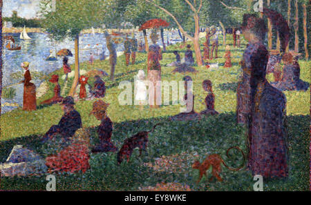 George Seurat (1859-1891). French painter. Study for 'A Sunday on La Grande Jatte', 1884. Oil on canvas. Metropolitan Museum of Stock Photo