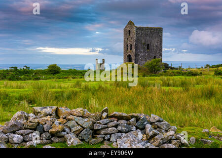 Engine Houses at Wheal Jenkin mine on Bodmin Moor at Minions, Cornwall, England Stock Photo