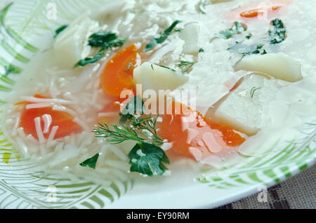 Rosol -  Homemade Polish Chicken Noodle Soup Stock Photo