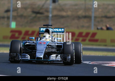 Hungaroring, Budapest, Hungary. 24th July, 2015. FIA Formula 1 Grand Prix of Hungary. Practise day. Mercedes AMG Petronas F1 driver Lewis Hamilton. Credit:  Action Plus Sports/Alamy Live News Stock Photo